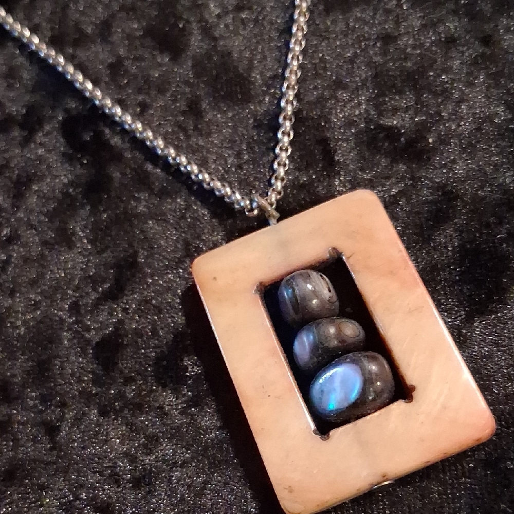 James Avery Silver and Mother Of Pearl & Black Pearls  Pendant Necklace 925.